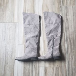 Grey Over the Knee Boots